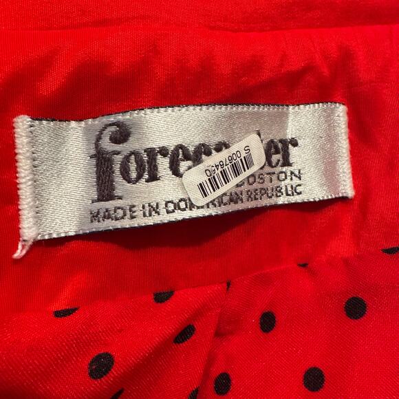 Vtg Red Polka Dot Cuffs Forecaster of Boston Double Breasted Trench Coat Size 8 - Picture 6 of 8